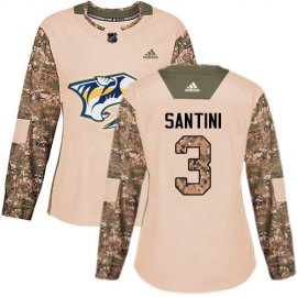 Adidas Nashville Predators #3 Steven Santini Camo Authentic 2017 Veterans Day Womens Stitched NHL Jersey