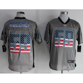 Nike Carolina Panthers #59 Luke Kuechly Grey Mens Stitched NFL Elite USA Flag Fashion Jersey