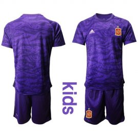 Spain Blank Purple Goalkeeper Kid Soccer Country Jersey