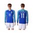 Brazil #11 Romario Away Long Sleeves Soccer Country Jersey