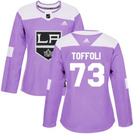 Adidas Los Angeles Kings #73 Tyler Toffoli Purple Authentic Fights Cancer Womens Stitched NHL Jersey