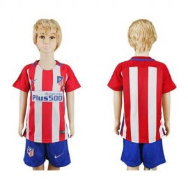 Atletico Madrid Blank Home Kid Soccer Club Jersey