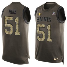 Nike New Orleans Saints #51 Cesar Ruiz Green Mens Stitched NFL Limited Salute To Service Tank Top Jersey