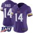 Nike Minnesota Vikings #14 Stefon Diggs Purple Team Color Womens Stitched NFL 100th Season Vapor Limited Jersey