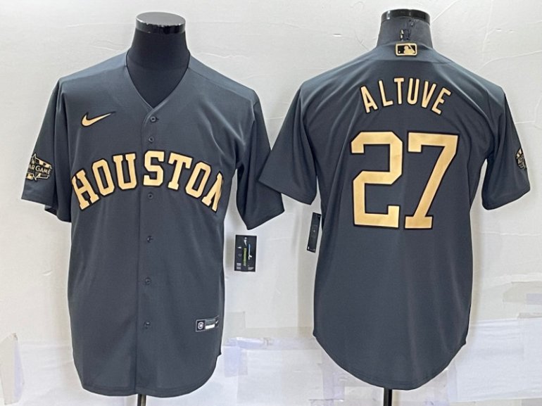 Astros 27 Jose Altuve Charcoal Nike 2022 MLB All Star Cool Base Jerseys Astros 27 Jose Altuve Charcoal Nike 2022 MLB All Star Cool Base Jerseys
