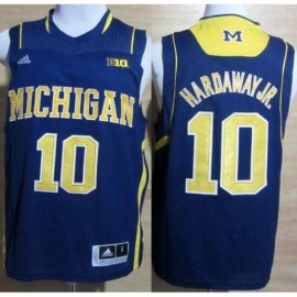 Michigan Wolverines 10 Tim Hardaway Big 10 Patch Blue College NCAA Basketball Jerseys