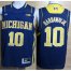 Michigan Wolverines 10 Tim Hardaway Big 10 Patch Blue College NCAA Basketball Jerseys
