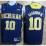 Michigan Wolverines 10 Tim Hardaway Big 10 Patch Blue College NCAA Basketball Jerseys