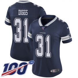 Nike Dallas Cowboys #31 Trevon Diggs Navy Blue Team Color Womens Stitched NFL 100th Season Vapor Untouchable Limited Jersey