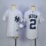 New York Yankees #2 Derek Jeter White Name Back Stitched Youth MLB Jersey