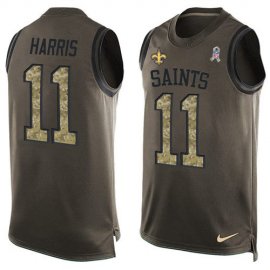 Nike New Orleans Saints #11 Deonte Harris Green Mens Stitched NFL Limited Salute To Service Tank Top Jersey