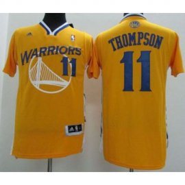 Warriors #11 Klay Thompson Gold Alternate Stitched Revolution 30 NBA Jersey