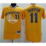 Warriors #11 Klay Thompson Gold Alternate Stitched Revolution 30 NBA Jersey