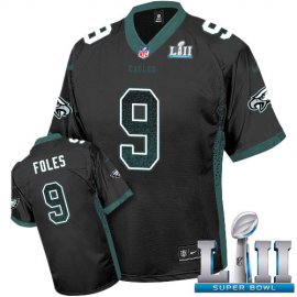 Nike Philadelphia Eagles #9 Nick Foles Black Alternate Super Bowl LII Mens Stitched NFL Elite Drift Fashion Jersey