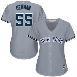 New York Yankees #55 Domingo German Grey Road Womens Stitched MLB Jersey