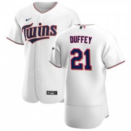 Minnesota Twins #21 Tyler Duffey Mens Nike White Home 2020 Authentic Player MLB Jersey