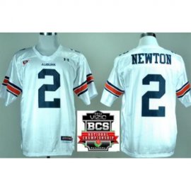 Auburn Tigers 2 Cam Newton White College Football NCAA Jerseys 2014 Vizio BCS National Championship Game Patch