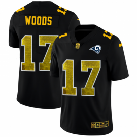 Los Angeles Rams #17 Robert Woods Mens Black Nike Golden Sequin Vapor Limited NFL Jersey
