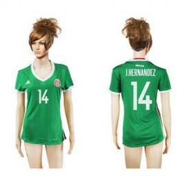 Womens Mexico #14 J.Hernandez Home Soccer Country Jersey