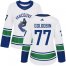Adidas Vancouver Canucks #77 Nikolay Goldobin White Road Authentic Womens Stitched NHL Jersey