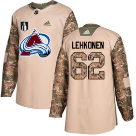 Adidas Colorado Avalanche #62 Artturi Lehkonen Camo 2022 Stanley Cup Final Patch Authentic Veterans Day Stitched NHL Jersey Mens
