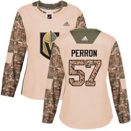 Adidas Vegas Golden Knights #57 David Perron Camo Authentic 2017 Veterans Day Womens Stitched NHL Jersey