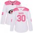 Adidas Carolina Hurricanes #30 Cam Ward White/Pink Authentic Fashion Womens Stitched NHL Jersey