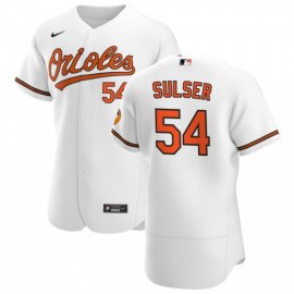 Baltimore Orioles #54 Cole Sulser Mens Nike White Home 2020 Authentic Player MLB Jersey