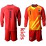 France #1 Lloris Red Goalkeeper Long Sleeves Kid Soccer Country Jersey