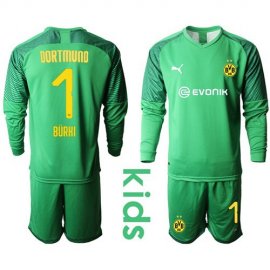 Dortmund #1 Burki Green Goalkeeper Long Sleeves Kid Soccer Club Jersey