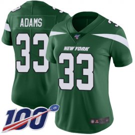 Nike New York Jets #33 Jamal Adams Green Team Color Womens Stitched NFL 100th Season Vapor Limited Jersey