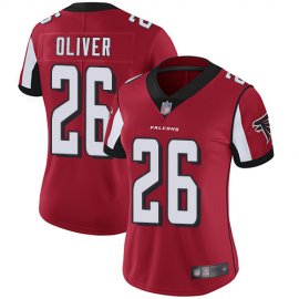 Nike Atlanta Falcons #26 Isaiah Oliver Red Team Color Womens Stitched NFL Vapor Untouchable Limited Jersey