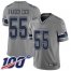 Nike Dallas Cowboys #55 Leighton Vander Esch Gray Mens Stitched NFL Limited Inverted Legend 100th Season Jersey