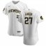 Milwaukee Brewers #27 Eric Lauer Mens Nike White Home 2020 Authentic Player MLB Jersey