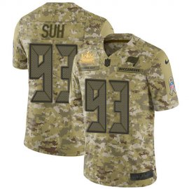 Nike Tampa Bay Buccaneers #93 Ndamukong Suh Camo Youth Super Bowl LV Champions Patch Stitched NFL Limited 2018 Salute To Service Jersey