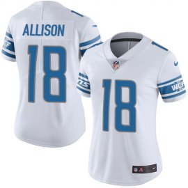 Nike Detroit Lions #18 Geronimo Allison White Womens Stitched NFL Vapor Untouchable Limited Jersey