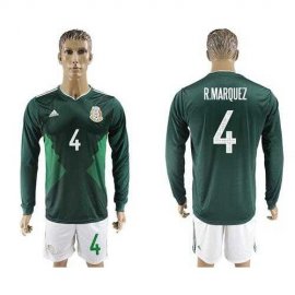 Mexico #4 R.Marquez Home Long Sleeves Soccer Country Jersey