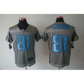 Nike Detroit Lions #81 Calvin Johnson Grey Shadow Mens Stitched NFL Elite Jersey