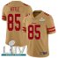 Nike San Francisco 49ers #85 George Kittle Gold Super Bowl LIV 2020 Youth Stitched NFL Limited Inverted Legend Jersey