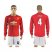 Manchester United #4 Jones Red Home Long Sleeves Soccer Club Jersey