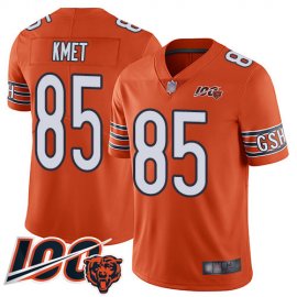 Nike Chicago Bears #85 Cole Kmet Orange Mens Stitched NFL Limited Rush 100th Season Jersey