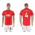 Manchester United #4 Jones Red Home Soccer Club Jersey