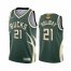 Milwaukee Milwaukee Bucks #21 Jrue Holiday Mens 2021 NBA Finals Bound Swingman Earned Edition Jersey Green Youth