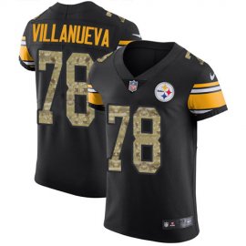 Nike Pittsburgh Steelers #78 Alejandro Villanueva Black/Camo Mens Stitched NFL Elite Jersey