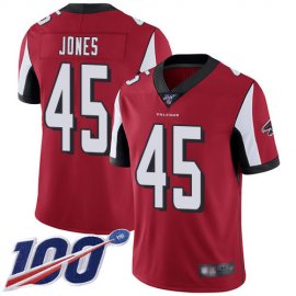 Nike Atlanta Falcons #45 Deion Jones Red Team Color Mens Stitched NFL 100th Season Vapor Limited Jersey
