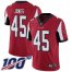 Nike Atlanta Falcons #45 Deion Jones Red Team Color Mens Stitched NFL 100th Season Vapor Limited Jersey