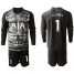 Tottenham Hotspur #1 Lloris Black Goalkeeper Long Sleeves Soccer Club Jersey