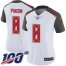 Nike Tampa Bay Buccaneers #8 Bradley Pinion White Womens Stitched NFL 100th Season Vapor Untouchable Limited Jersey