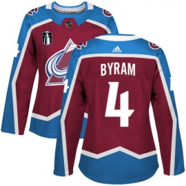 Adidas Colorado Avalanche #4 Bowen Byram Burgundy Womens 2022 Stanley Cup Final Patch Home Authentic Stitched NHL Jersey Womens
