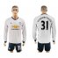 Manchester United #31 Schweinsteiger Sec Away Long Sleeves Soccer Club Jersey